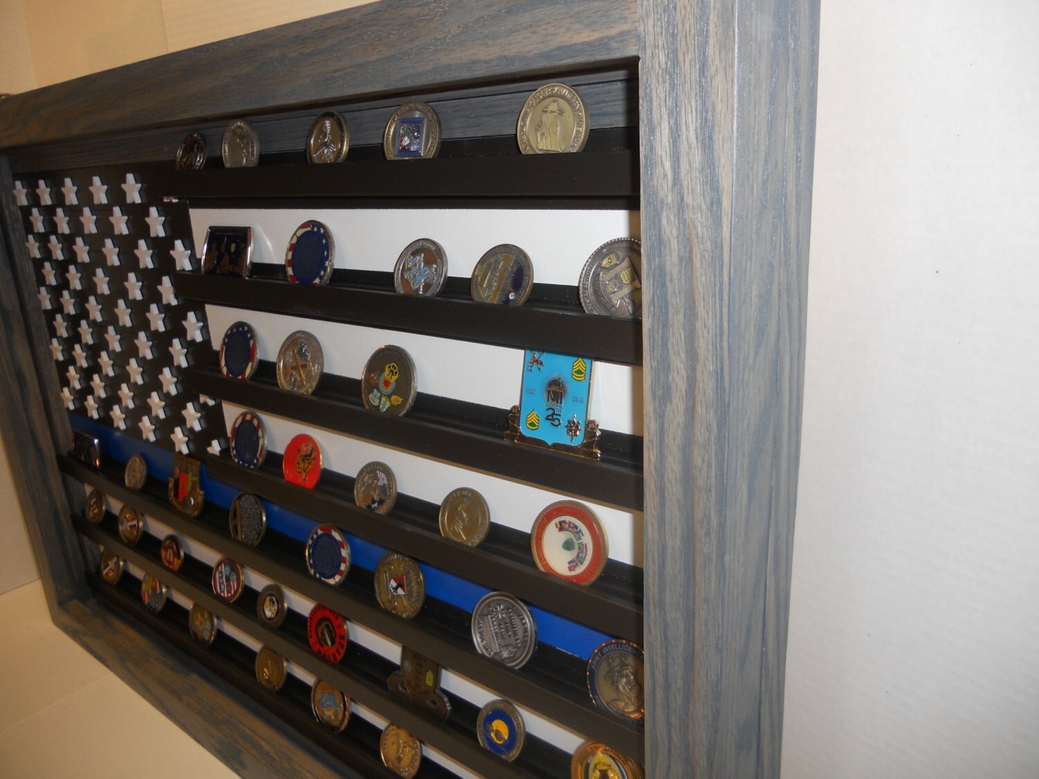 Thin Blue Line Coin Case Challenge Coin Display Police Coin Etsy