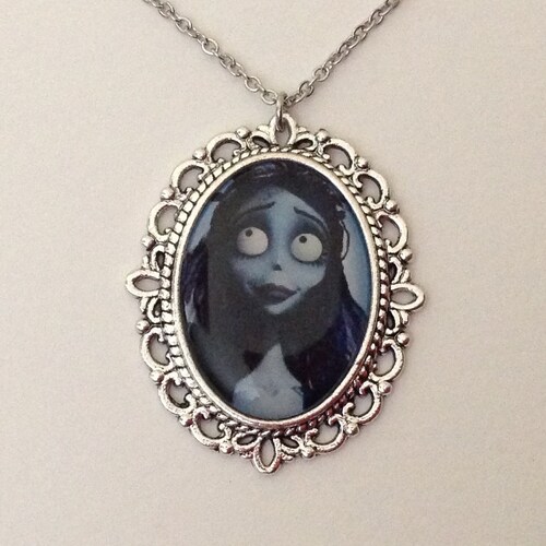 Corpse Bride silver necklace Tim Burton retro vintage kitsch rockabilly gothic Corpse Bride silver necklace Tim Burton retro vintage kitsch rockabilly gothic