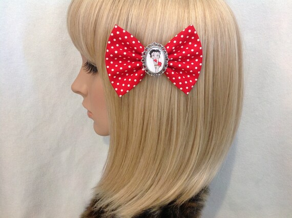 Betty Boop Hair Bow Clip Rockabilly Psychobilly Girl Geek Pin Etsy