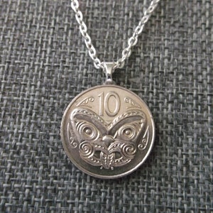New Zealand 10 Coin Necklace - New Zealand Coin Pendant - New Zealand Coin Necklace