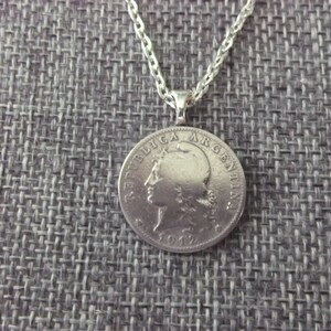 1912 Argentina Coin Necklace -Republic of Argentina 1912 Coin Pendant