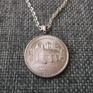 West Virginia Harpers Ferry United States Quarter Coin Necklace - West Virginia Harpers Ferry US Quarter Pendant