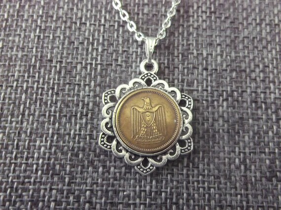 Egypt Coin Necklace Egyptian Coin 