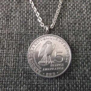 Burundi African Crowned Eagle  Bird Series Coin Necklace - 2014 Burundi Coin Pendant