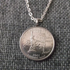 New York United States Quarter Coin Necklace -New York State Quarter Pendant