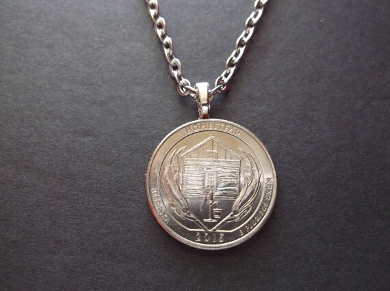 Cut-Out Coin Jewelry Nebraska Necklace//Pendant