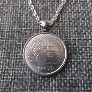 Brasil 10 Cenavos Coin Necklace -Brasil Coin Pendant