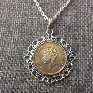 Hong Kong Gold Colored Coin Necklace -  Hong Kong Pendant in Pendant Tray