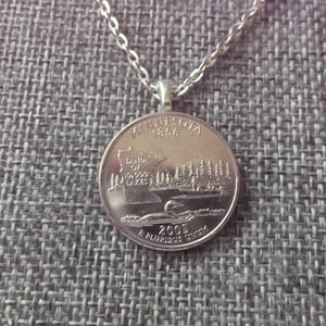 Minnesota United States Quarter Coin Necklace -Minnesota State Quarter Pendant