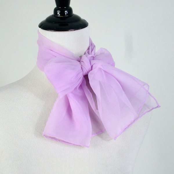 Vintage Scarf Pastel Lilac Sheer Oblong Scarf