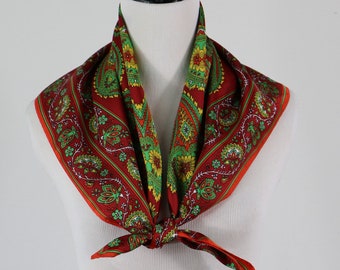 Vintage 1970s Scarf Paoli Acetate Square Scarf