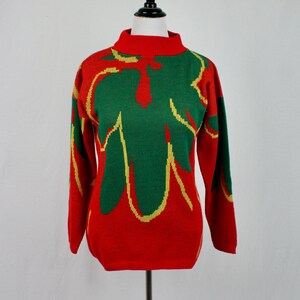 Vintage 1980s Sweater Helen Sue Abstract Pullover Sweater