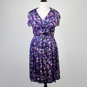Purple Fit and Flare Dress - Etsy