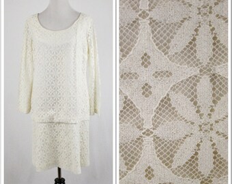 1960s Dress Mod Lace Mini Dress Bell Sleeves Wedding Bride Bridesmaid