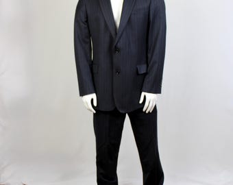 Vintage Y2K Suit Brooks Brothers Navy Pinstriped Suit Size 43L Regent Fit