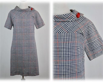 Vintage 1970s Dress Page Boy Dallas Plaid Dress