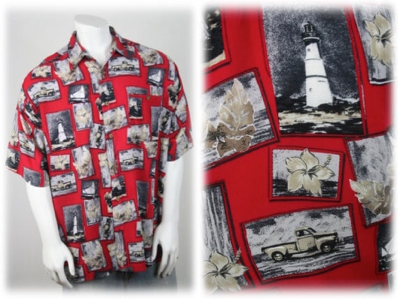 Vintage Aloha Shirt Rayon Puritan Shirt XL - image 1