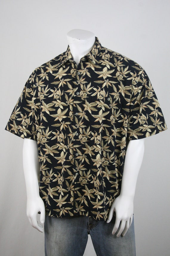 Vintage Aloha Shirt Cotton Pierre Cardin Shirt XL - image 4