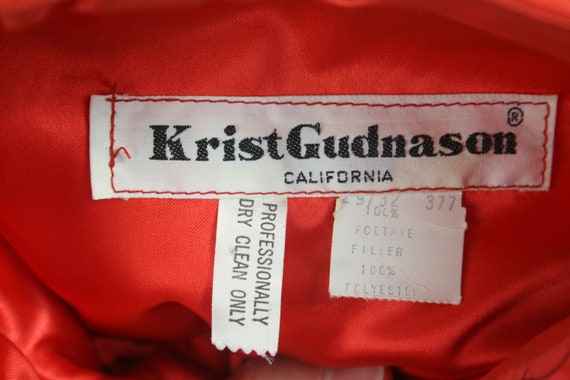 Vintage Jacket Krist Gudnason California Red Sati… - image 10