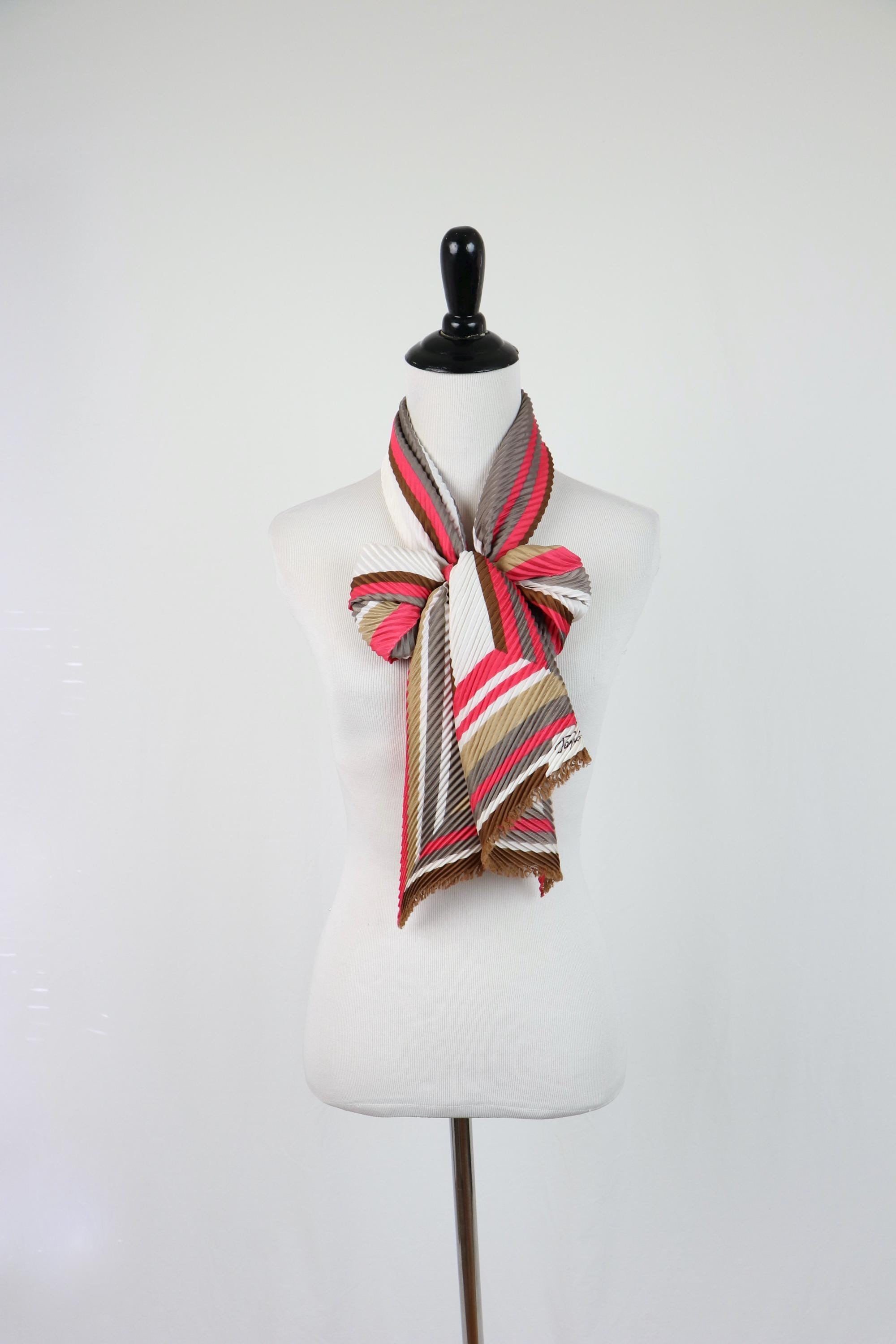 Vintage Scarf Jaques Piaget Pleated Oblong Scarf