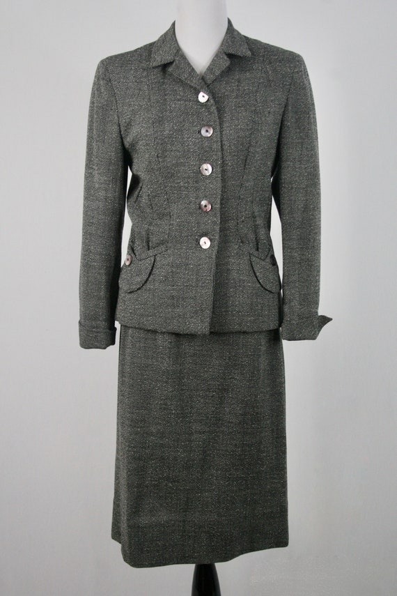 Vintage 1950s Skirt Suit Wool Townley Godchaux's … - image 3