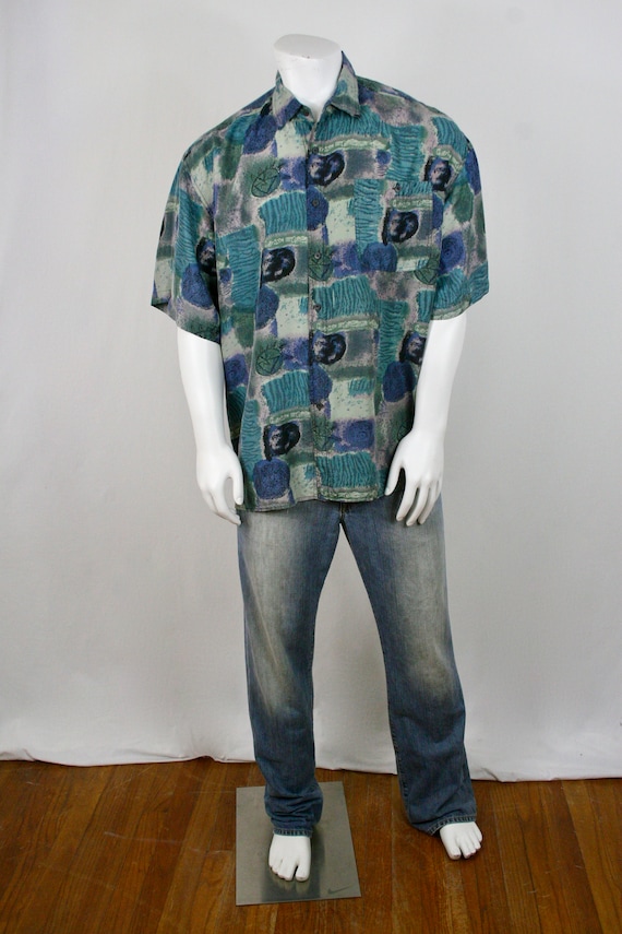 1990s Shirt Silk Bogari Shirt XL - image 2