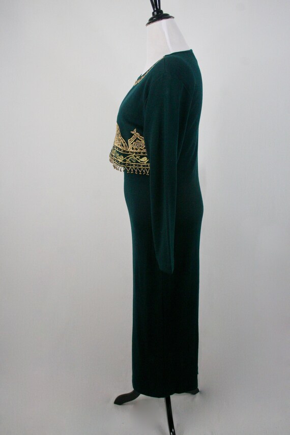 Vintage Dress Carole Little Forest Green Knit Bea… - image 6