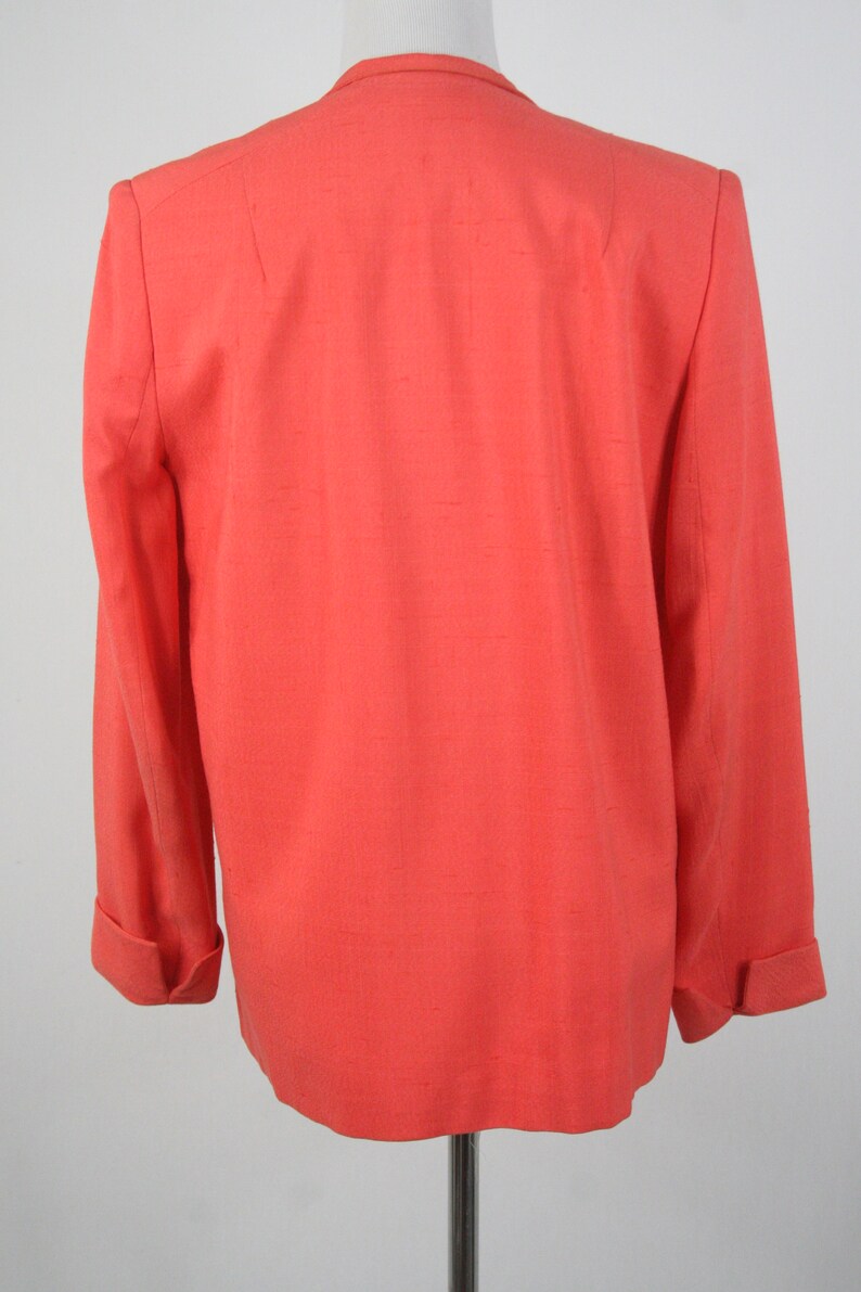 1980s Blazer Orange Linen Look Lillie Rubin Jacket