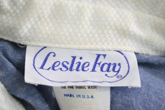 Vintage 1980s Dress Leslie Fay Chambray Shirt Dre… - image 9