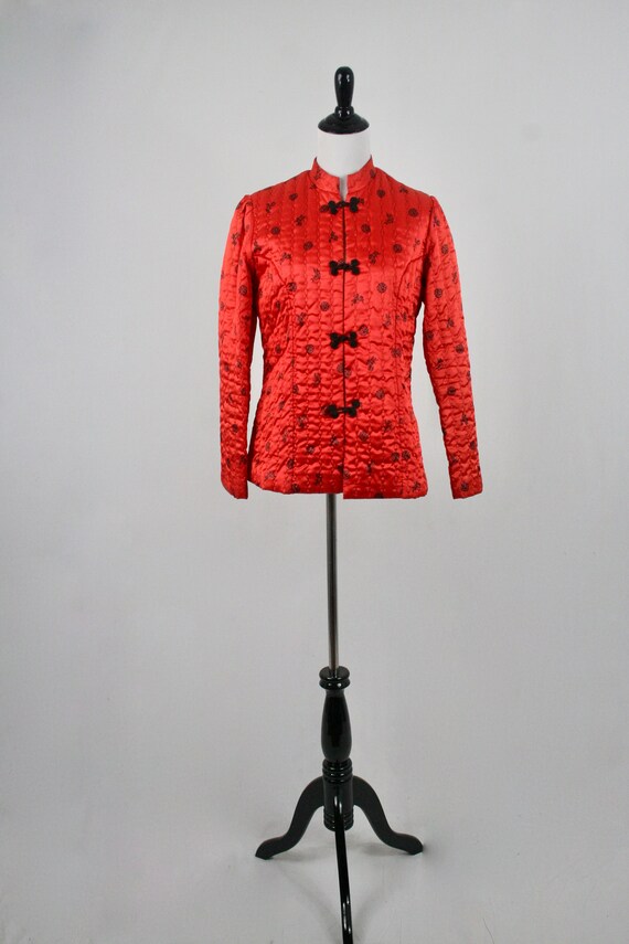 Vintage Jacket Krist Gudnason California Red Sati… - image 2