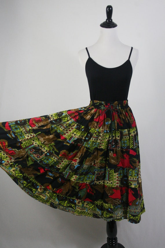 Vintage Skirt Rayon Tiered Le Mieux Boho Skirt - image 5