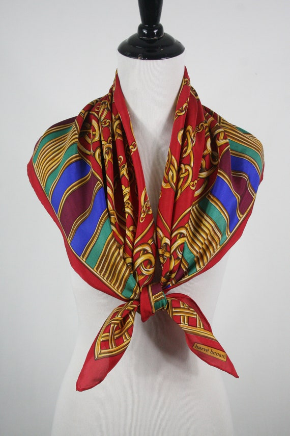 Vintage Scarf Silk Harve Benard Large Square Scarf - image 7