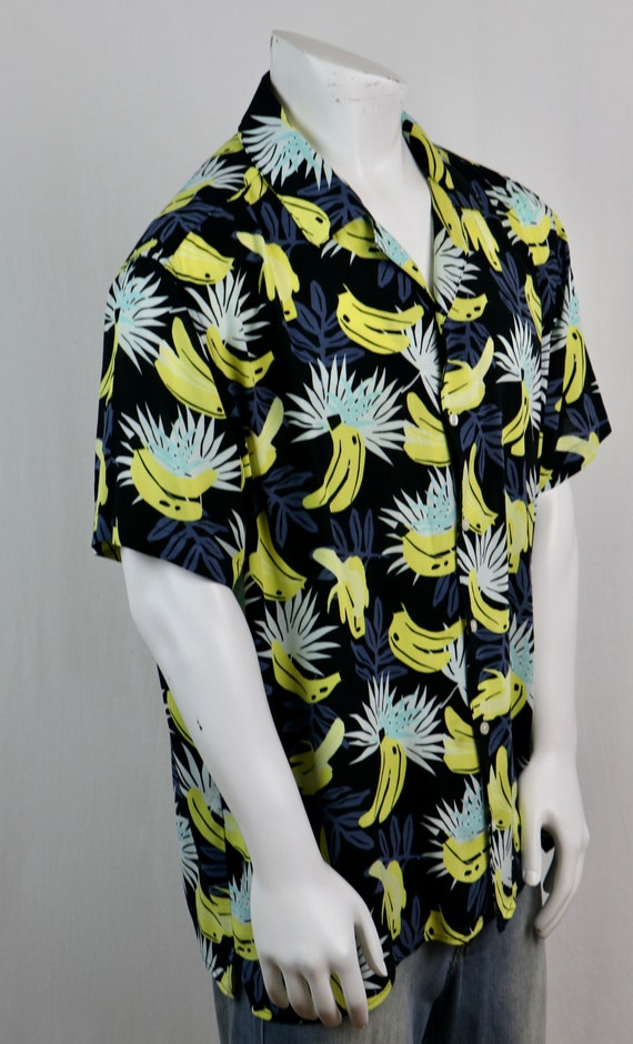Novelty Print Shirt Rayon Banana Print Shirt XXL - image 5