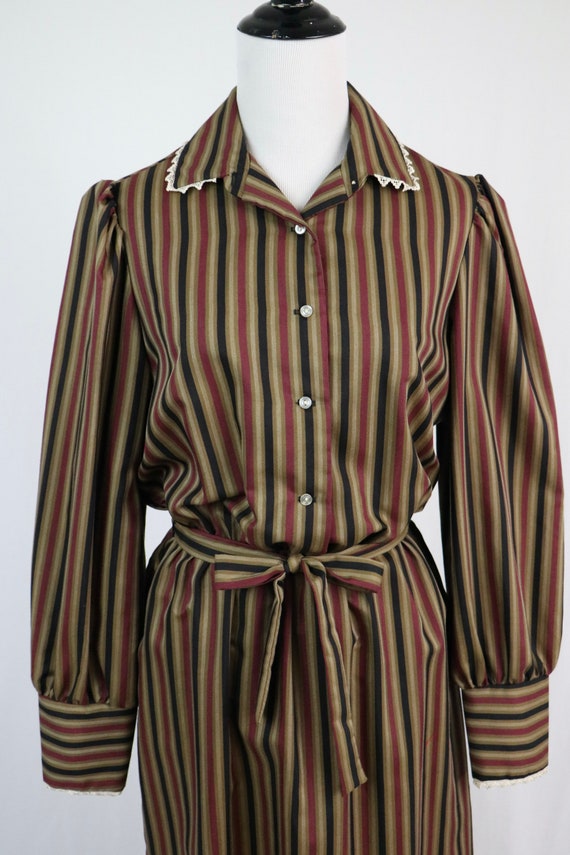 Vintage 1970s Dress Joan Curtis Striped Dress - image 5