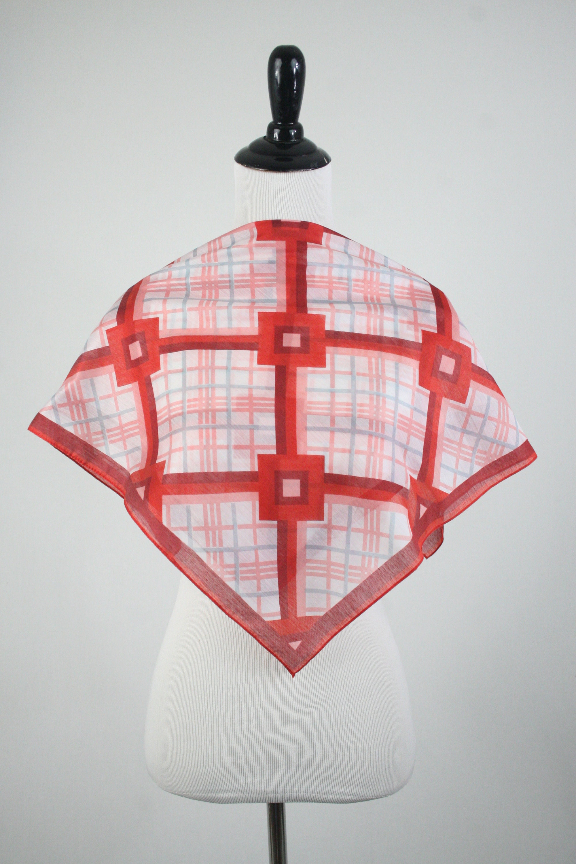 Strider Scarf Vintage Scarf Square Geometric Scarf - Etsy