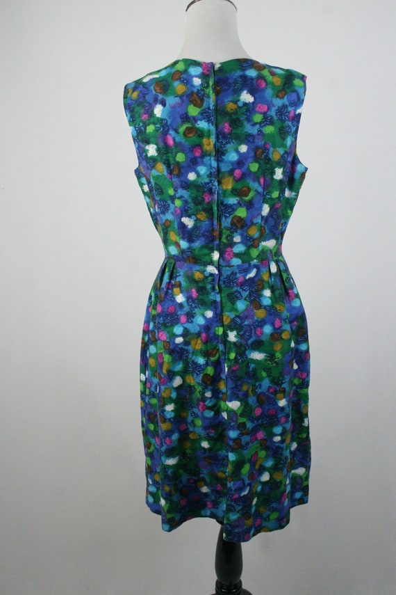 1960s Dress Brightly Colored Cotton Sleeveless Dr… - image 6