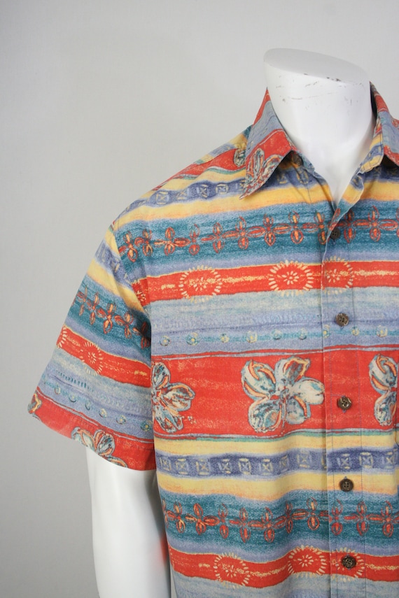 Vintage 1980s Aloha Shirt Cotton Shirt Medium - image 4