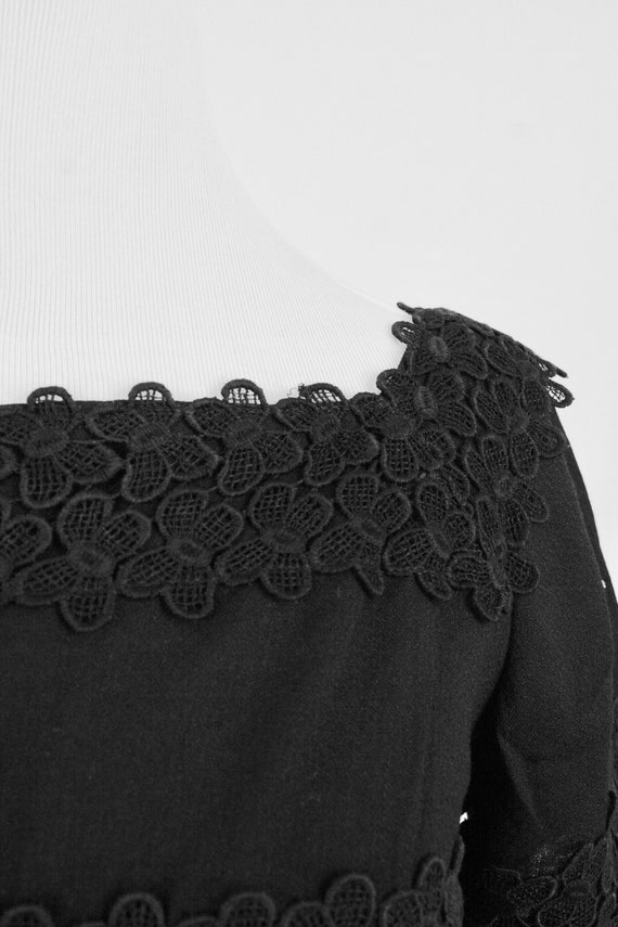 Vintage 1950s Dress Butterfly Lace Trim by  L'Aig… - image 5