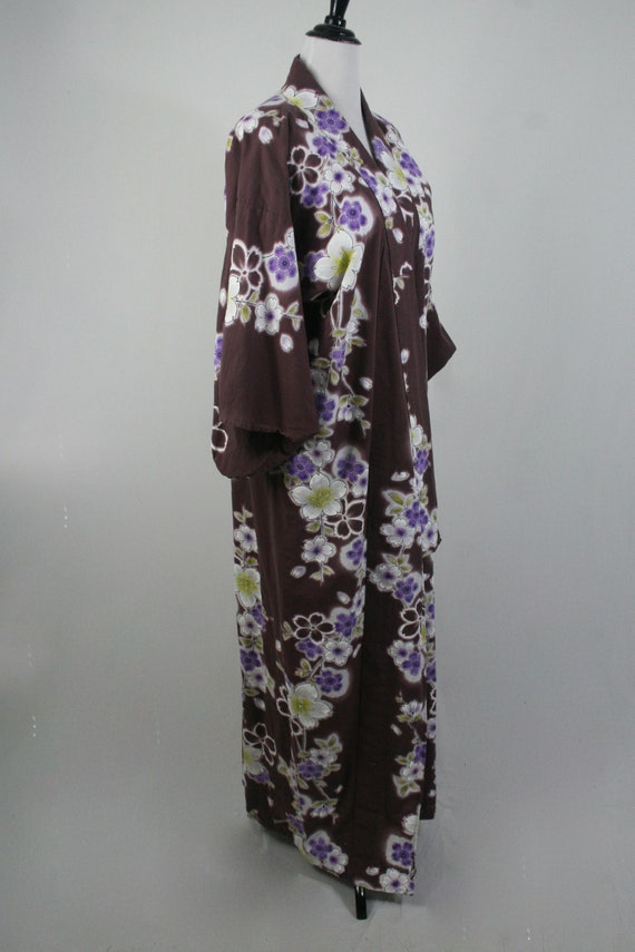 Vintage Kimono Cotton Floral Robe - image 5