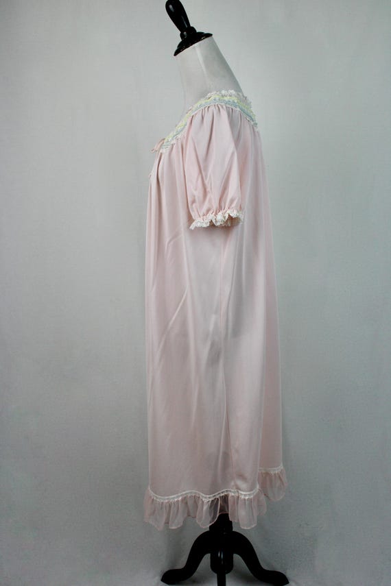 Vintage 1970s Robe Penney's Adonna Pink Nylon But… - image 6