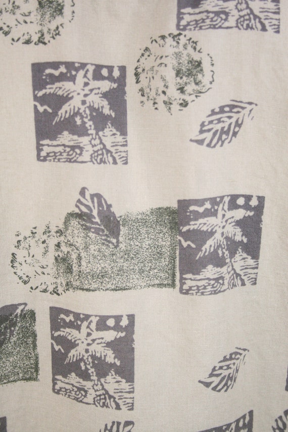 Vintage Aloha Shirt Khaki's by Arrow Linen Cotton… - image 8