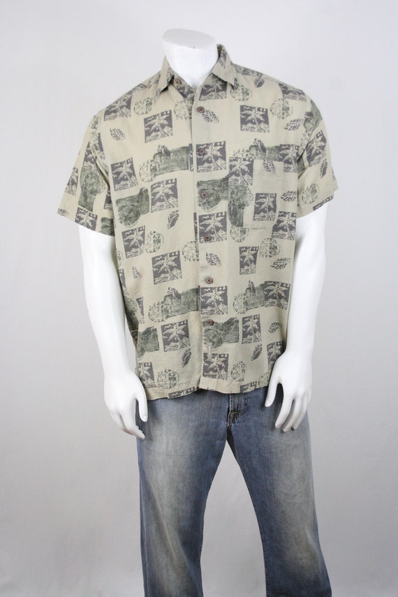 Vintage Aloha Shirt Khaki's by Arrow Linen Cotton… - image 3