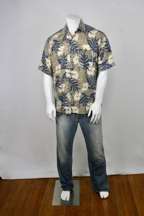 Vintage Aloha Shirt Rayon Puritan Shirt Large - image 2