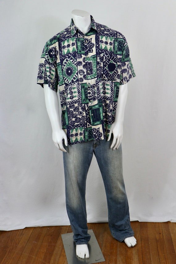 Vintage 1990s Aloha Shirt Pierre Cardin Rayon Shi… - image 2