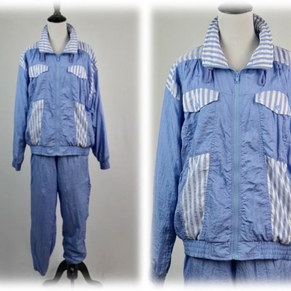 Vintage 1990s Tracksuit Westbound Sport Periwinkle Windsuit Small