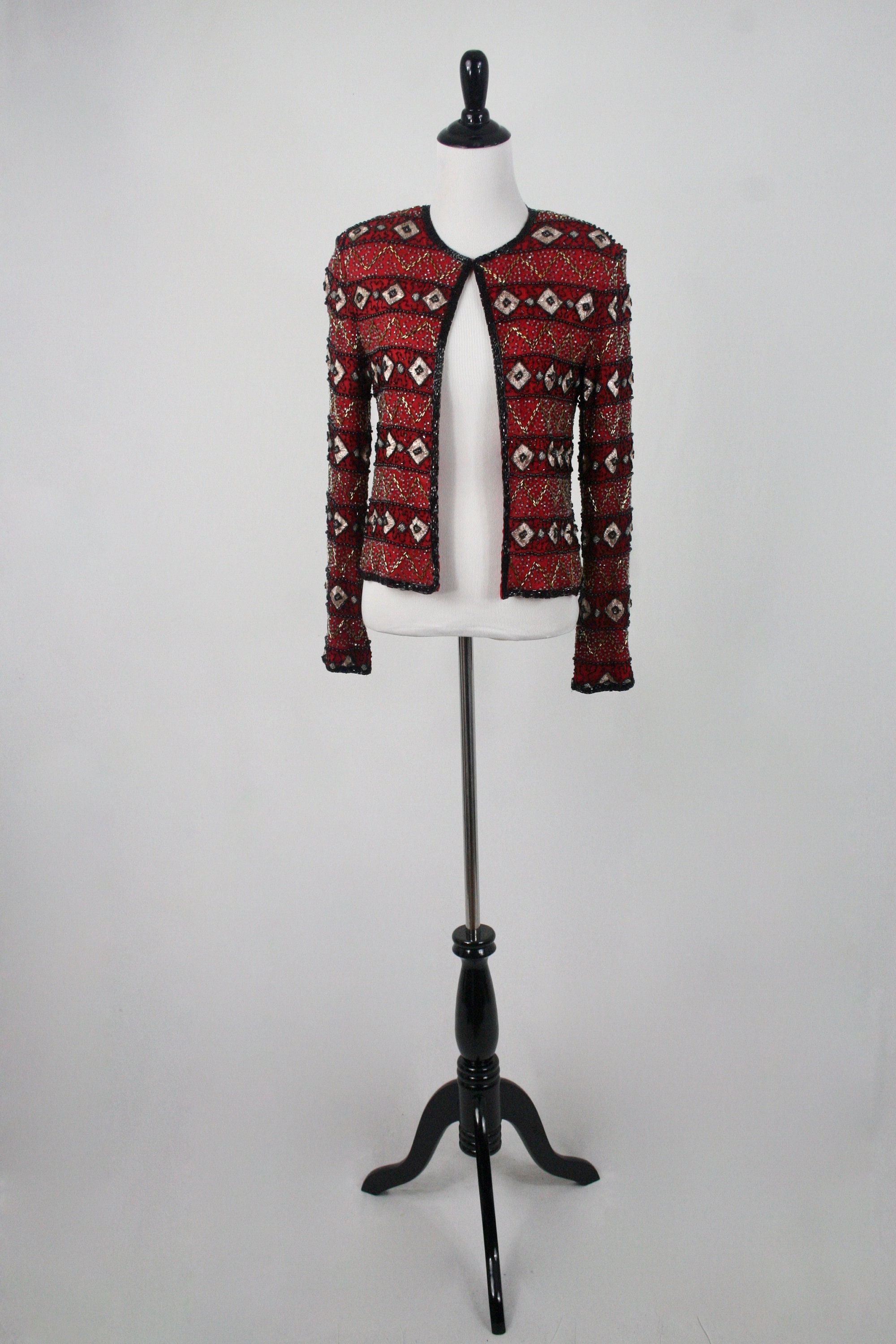 Papell boutique evening beaded jacket 2025