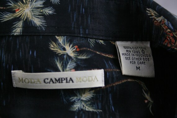 Vintage Aloha Shirt Cotton Moda Campia Shirt Medi… - image 10