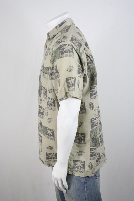 Vintage Aloha Shirt Khaki's by Arrow Linen Cotton… - image 7