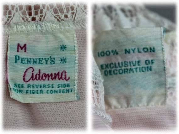 Vintage 1970s Robe Penney's Adonna Pink Nylon But… - image 7