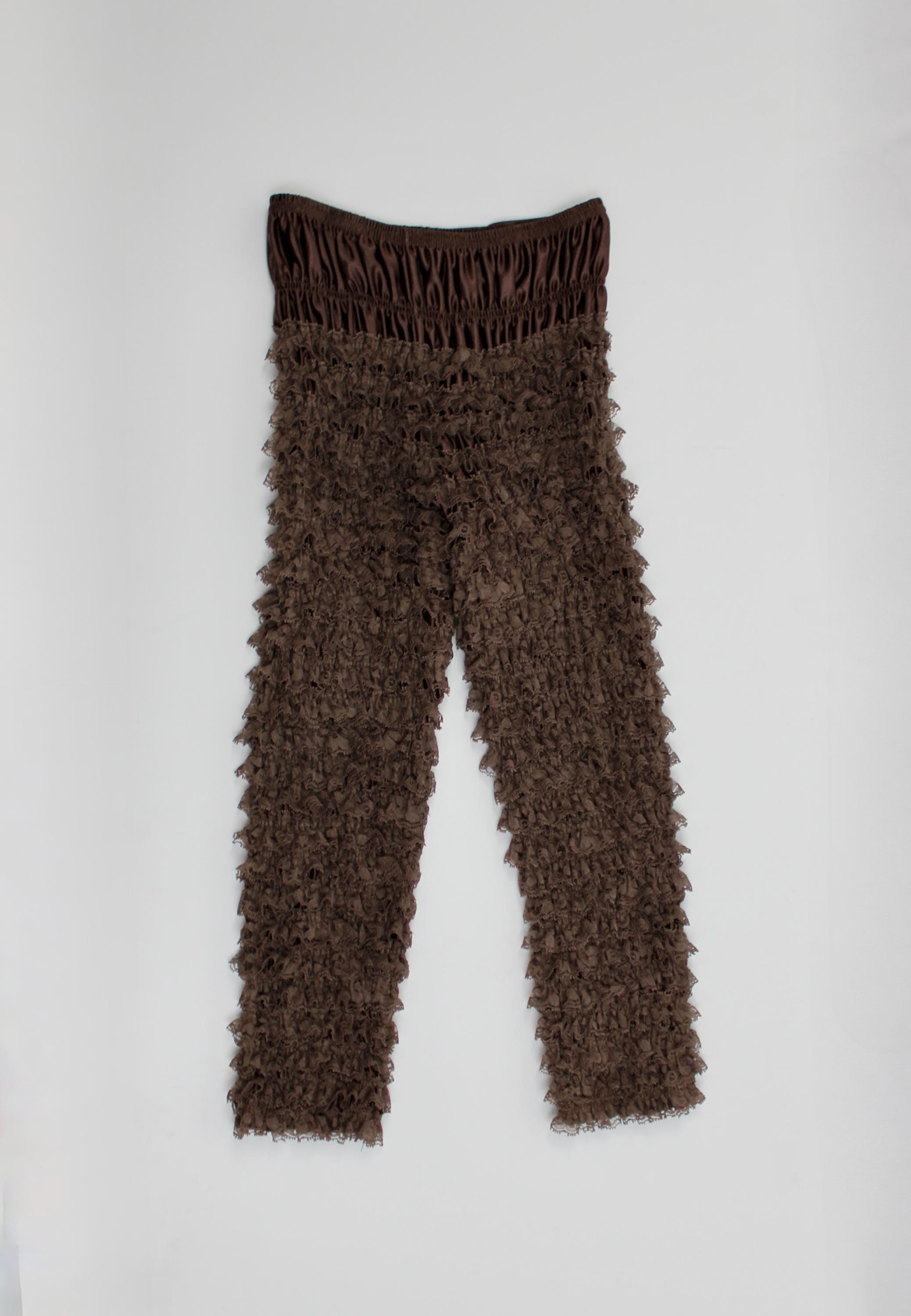 Vintage Pettipants Long Brown Lace Bloomers Leggings